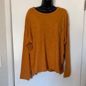 Women's Long-Sleeve Relaxed Tee in Mustard
